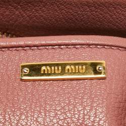 Miu Miu Old Rose Madras Leather Satchel