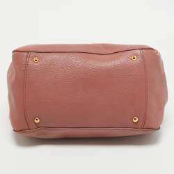 Miu Miu Old Rose Madras Leather Satchel