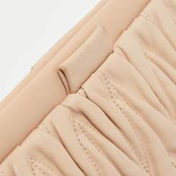 Miu Miu Blush Pink Matelassé Leather Frame Clutch