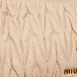 Miu Miu Blush Pink Matelassé Leather Frame Clutch