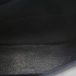 Pre Owned Miu Miu Blue Croc Embossed Leather Crystal Crossbody Bag