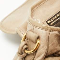 Miu Miu Light Green Matelassé Leather Coffer Hobo