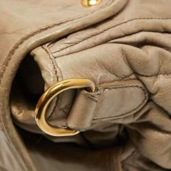 Miu Miu Light Green Matelassé Leather Coffer Hobo