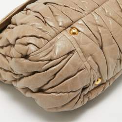 Miu Miu Light Green Matelassé Leather Coffer Hobo