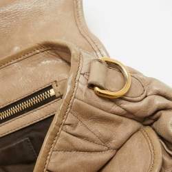 Miu Miu Light Green Matelassé Leather Coffer Hobo