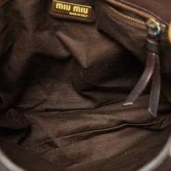Miu Miu Brown/White Cow Print Calfhair and Leather Hobo