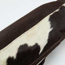 Miu Miu Brown/White Cow Print Calfhair and Leather Hobo