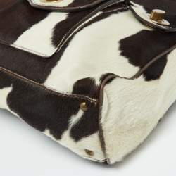 Miu Miu Brown/White Cow Print Calfhair and Leather Hobo