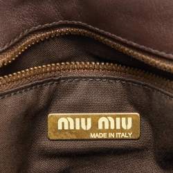 Miu Miu Brown/White Cow Print Calfhair and Leather Hobo