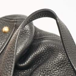 Miu Miu Black Leather Middle Zip Tote