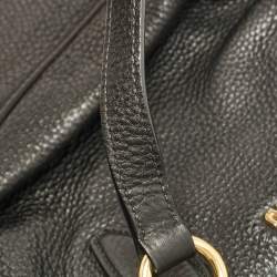 Miu Miu Black Leather Middle Zip Tote