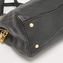Miu Miu Black Leather Middle Zip Tote