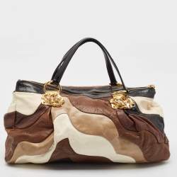 Miu Miu Multicolor Leather Patchwork Crystals Hobo