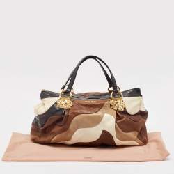Miu Miu Multicolor Leather Patchwork Crystals Hobo