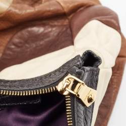 Miu Miu Multicolor Leather Patchwork Crystals Hobo