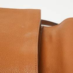 Miu Miu Brown Madras Leather Pushlock Flap Top Handle Bag