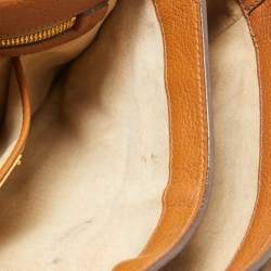 Miu Miu Brown Madras Leather Pushlock Flap Top Handle Bag