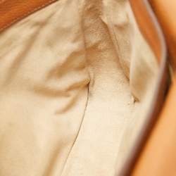 Miu Miu Brown Madras Leather Pushlock Flap Top Handle Bag