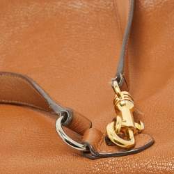 Miu Miu Brown Madras Leather Pushlock Flap Top Handle Bag