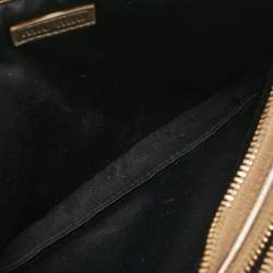 Miu Miu Gold Matelassé Leather Double Zip Crossbody Bag