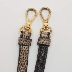 Miu Miu Cream/Black Lizard Embossed Leather Crossbody Bag