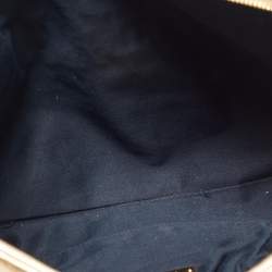 Miu Miu Gold Leather Pleated Zip Clutch