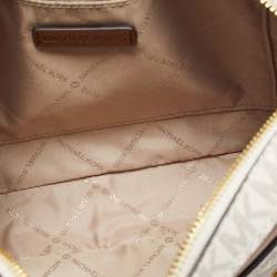 Miu Miu Gold Leather Pleated Zip Clutch