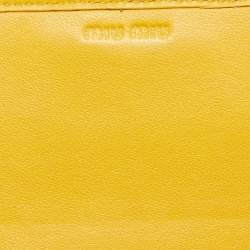 Miu Miu Mustard Matelassé Leather Flap Wallet On Chain