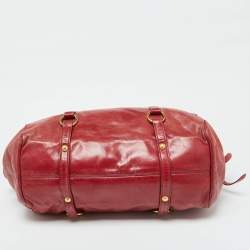 Miu Miu Rust Red Leather Bow Tote