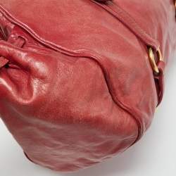 Miu Miu Rust Red Leather Bow Tote