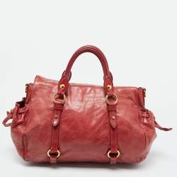 Miu Miu Rust Red Leather Bow Tote