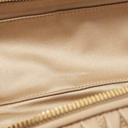 Miu Miu Beige Matelassé Leather Vanity Top Handle Bag