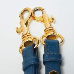 Pre Owned Miu Miu Blue Madras Leather Pushlock Tote