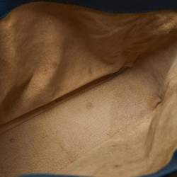 Pre Owned Miu Miu Blue Madras Leather Pushlock Tote