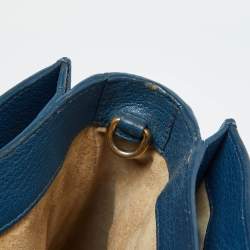 Pre Owned Miu Miu Blue Madras Leather Pushlock Tote