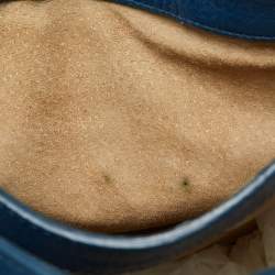 Pre Owned Miu Miu Blue Madras Leather Pushlock Tote