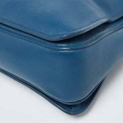 Pre Owned Miu Miu Blue Madras Leather Pushlock Tote