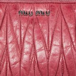 Miu Miu Pink Leather Matalasse Shoulder Bag