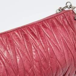 Miu Miu Pink Leather Matalasse Shoulder Bag