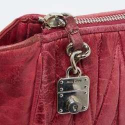 Miu Miu Pink Leather Matalasse Shoulder Bag