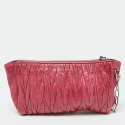 Miu Miu Pink Leather Matalasse Shoulder Bag