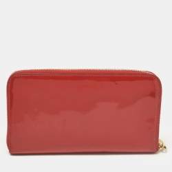 Miu Miu Red Patent Leather Zip Continental Wallet