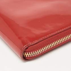 Miu Miu Red Patent Leather Zip Continental Wallet