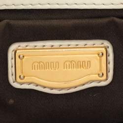 Miu Miu Beige Matelassé Leather Coffer Hobo