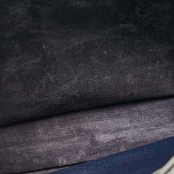 Miu Miu Navy Blue Leather Madras Top Handle Bag