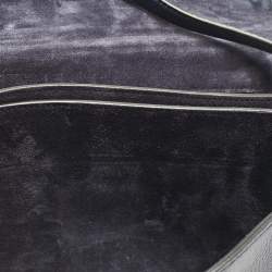 Miu Miu Navy Blue Leather Madras Top Handle Bag