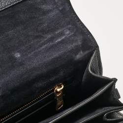 Miu Miu Navy Blue Leather Madras Top Handle Bag