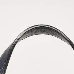 Miu Miu Navy Blue Leather Madras Top Handle Bag