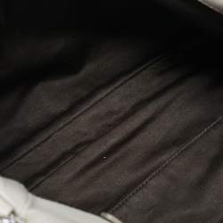 Miu Miu Grey Matelassé Leather Crystal Cloqué Flap Shoulder Bag