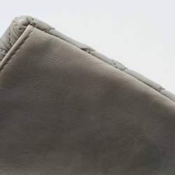 Miu Miu Grey Matelassé Leather Crystal Cloqué Flap Shoulder Bag